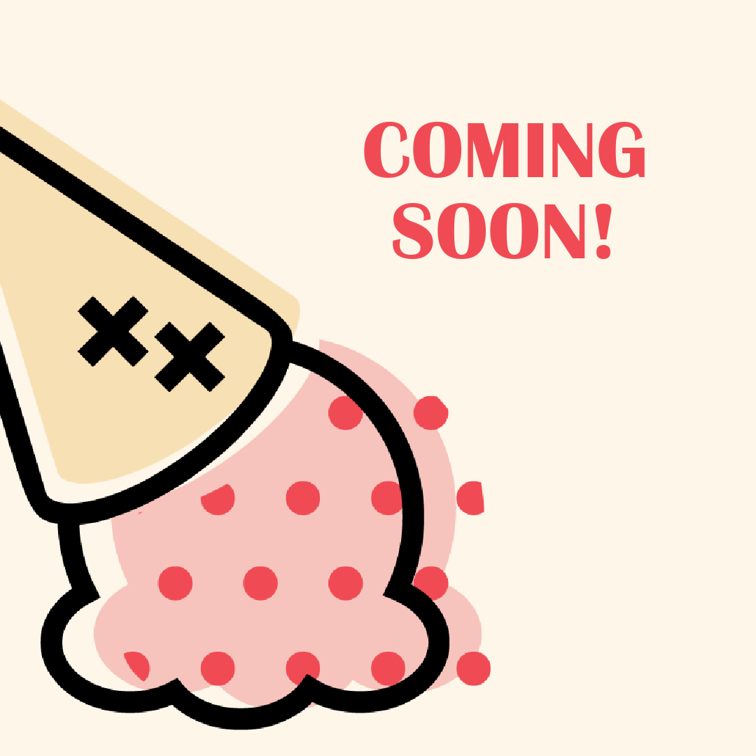 Coming soon graphic with upside down cone
