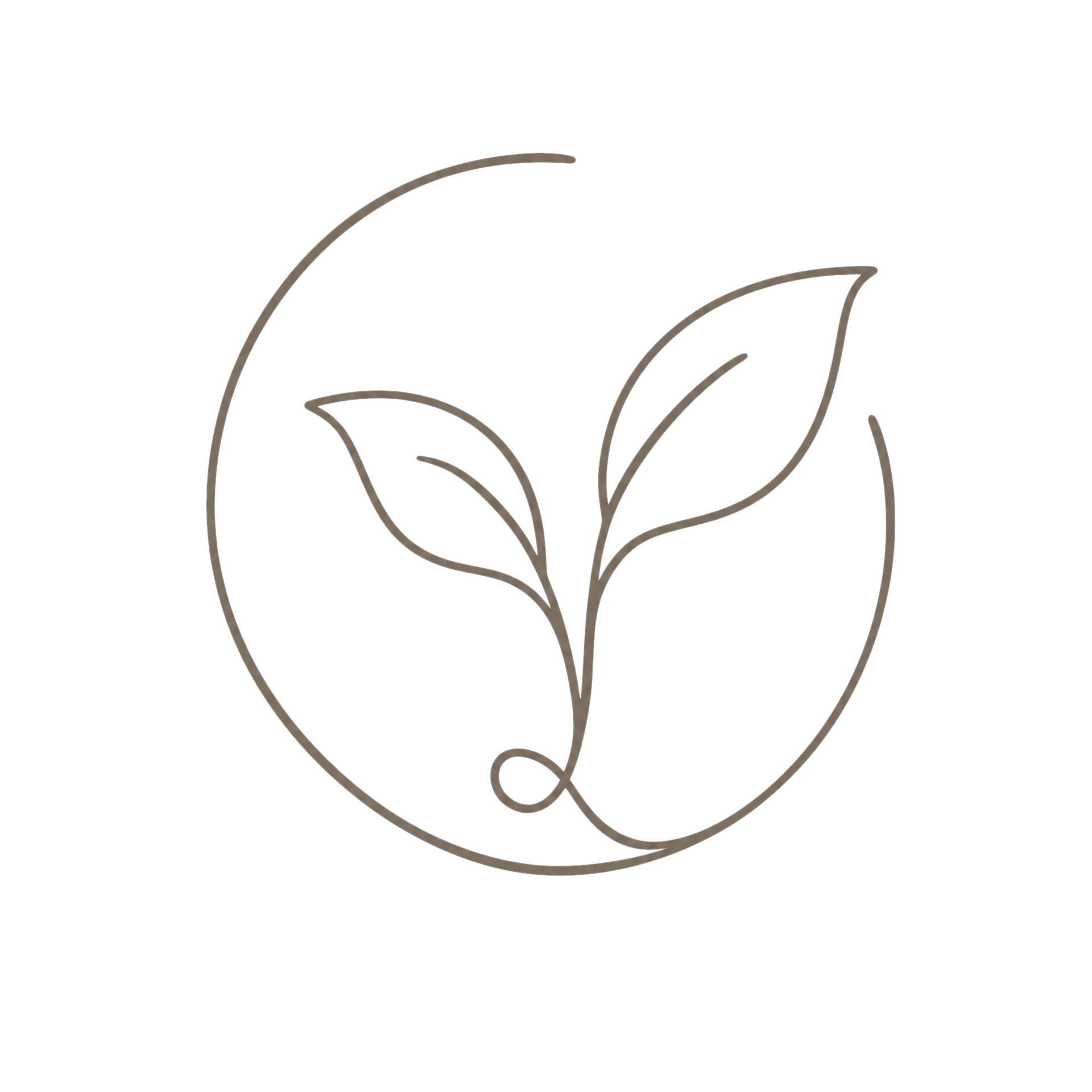 Line drawing of an apple with a leaf and a stem, outlined in brown on a white background.