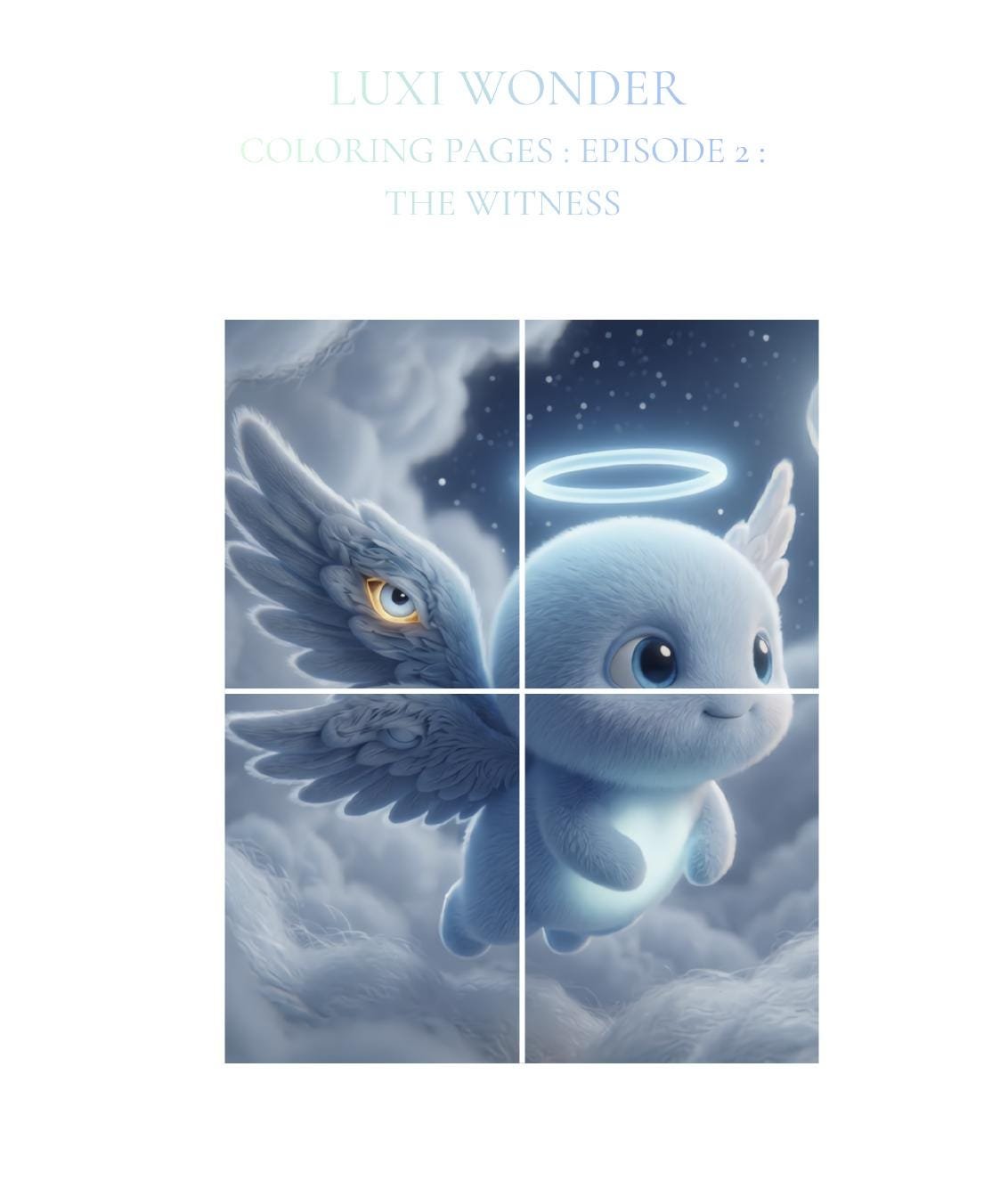 Luxi Wonder Coloring Pages | The Witness | Printable Kids Wall Art | Angel Coloring Page