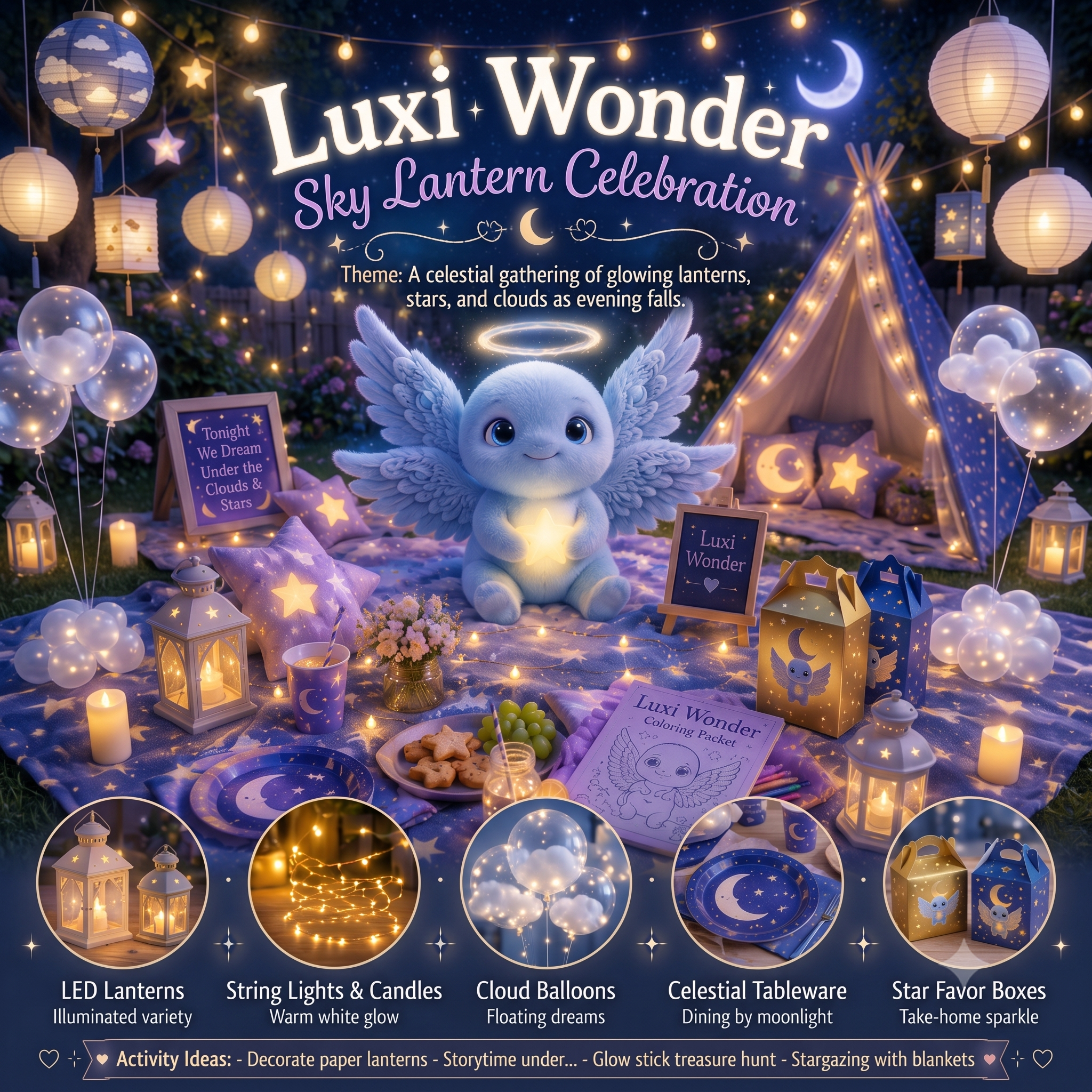 Luxi Wonder Sky Lantern Celebration: A Magical Evening Party for Little Dreamers