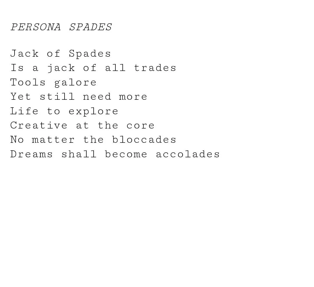 persona spades poem(5X7 PRINT)