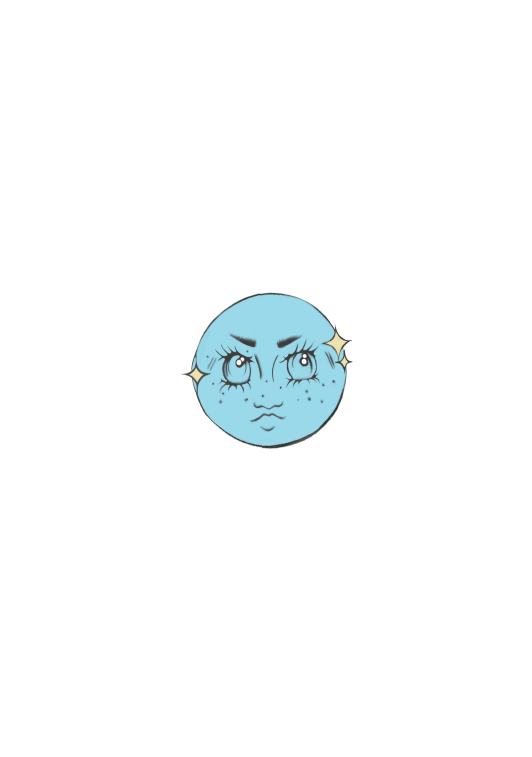 moon face print(5X7 PRINT)