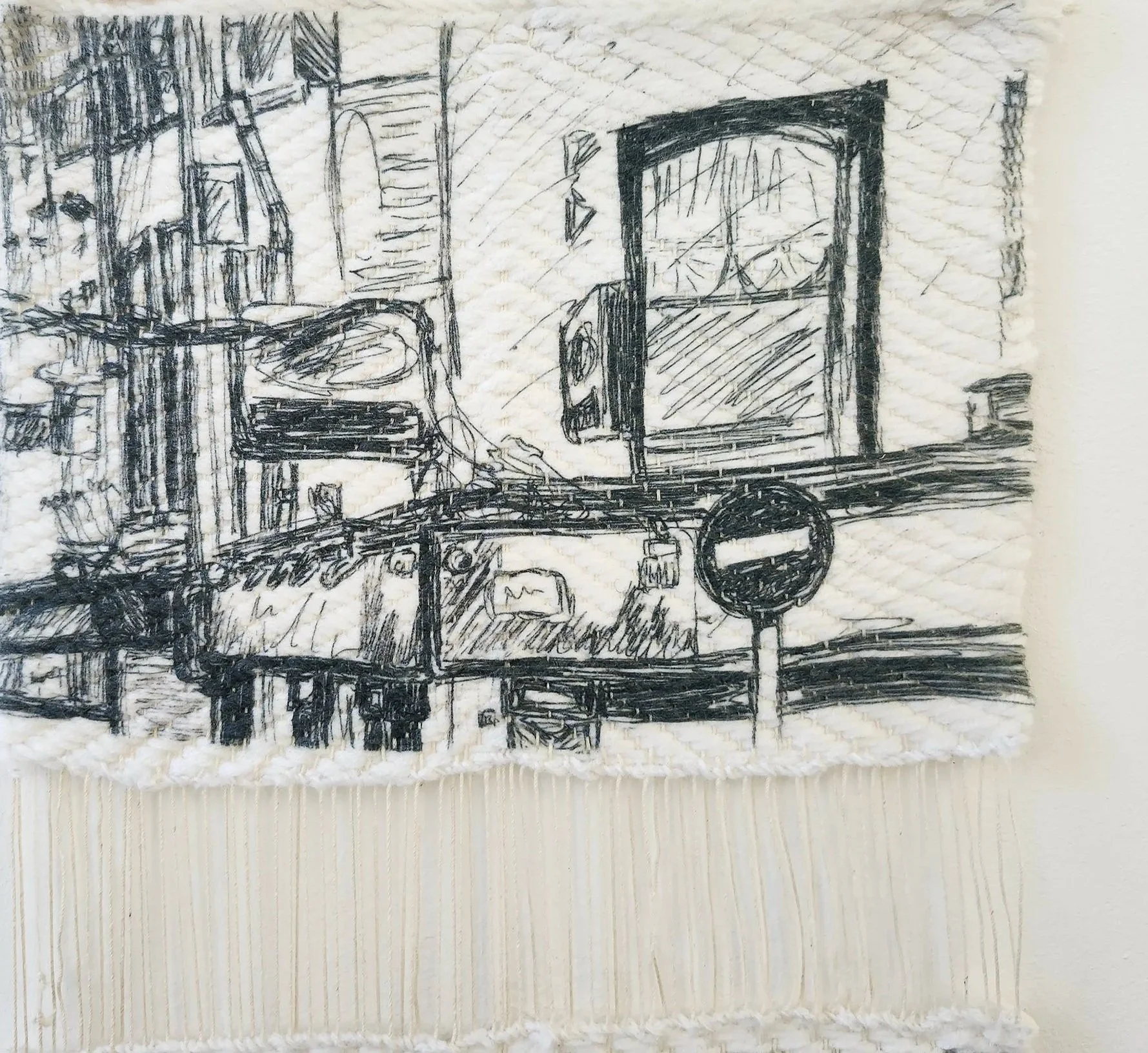 Section of "My City," Sublimation print on polyacrylic weave/cotton warp