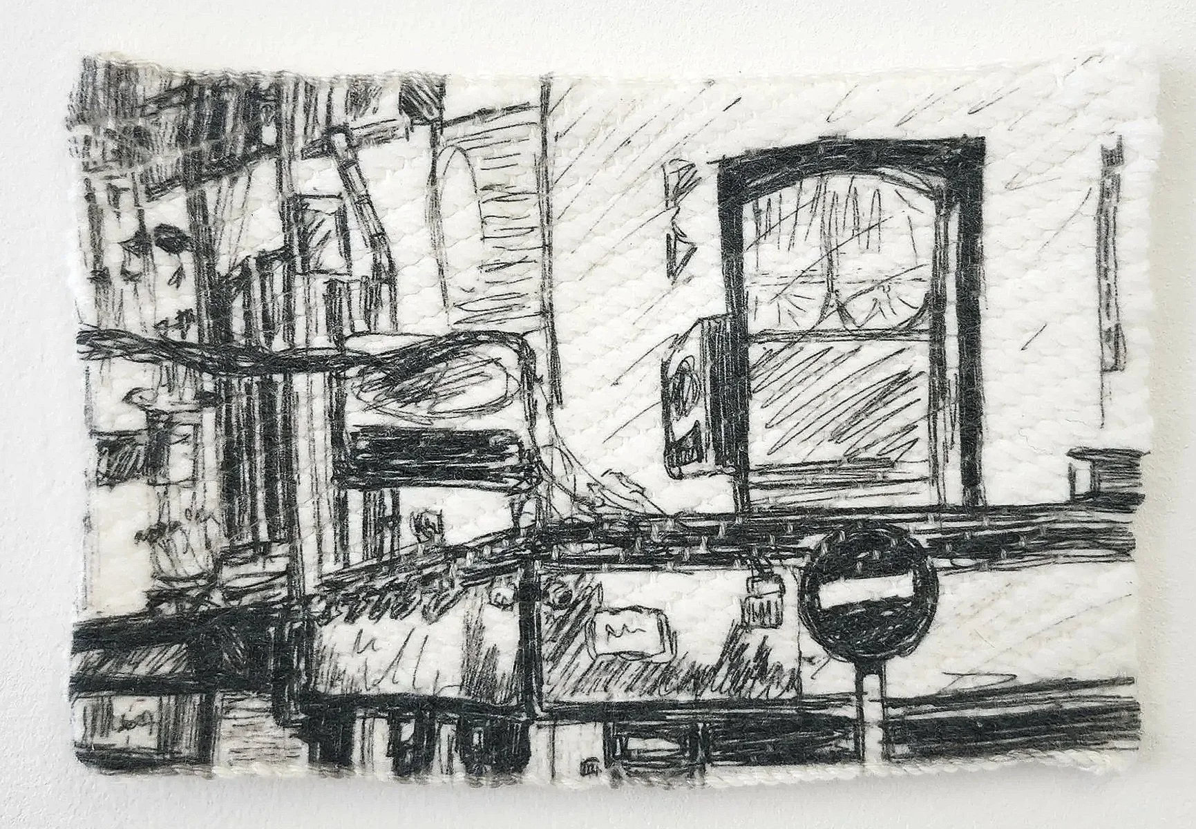 "Street Corner,"  Sublimation print on polyacrylic weave/cotton warp