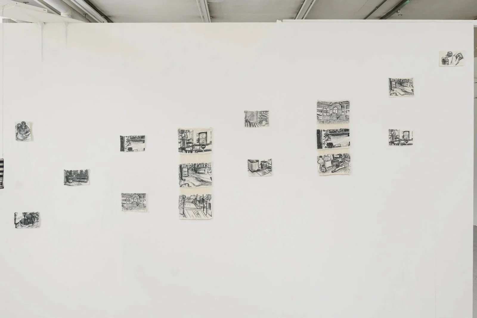 Close up of my sketchbook pages exhibited 