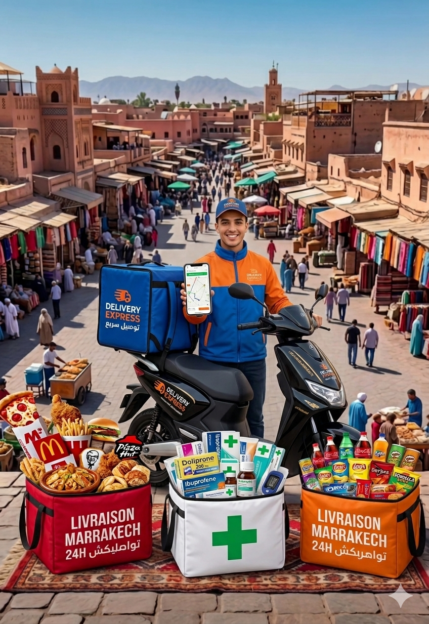 Delivery marrakech night livraison rapide à Marrakech Livreur pharmacie marrakech livraison 24h marrakech Livreur nuit à domicile Marrakech
