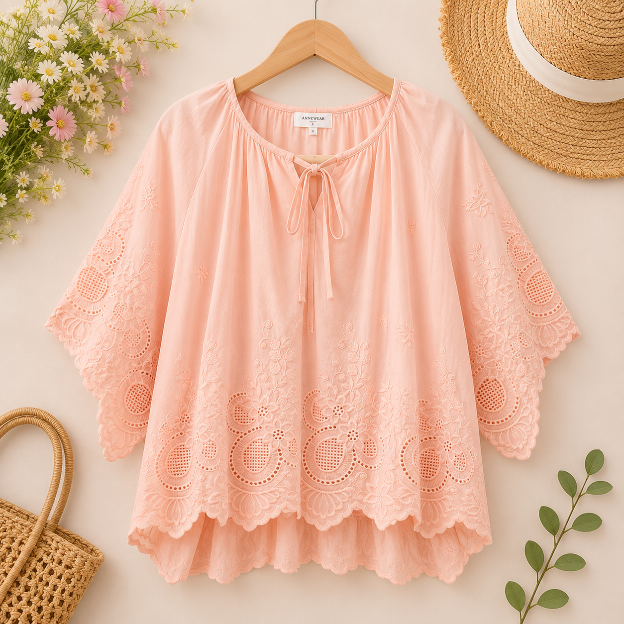 Blush Petal Embroidered Blouse