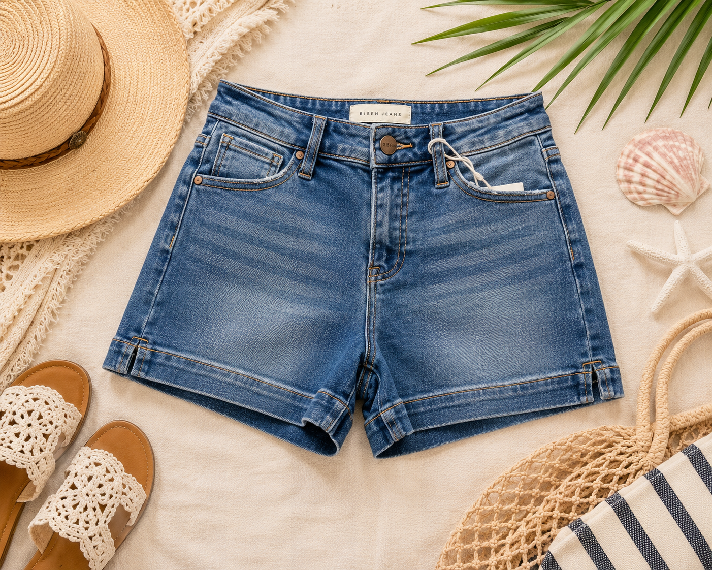Coastal Weekend Risen Denim Shorts