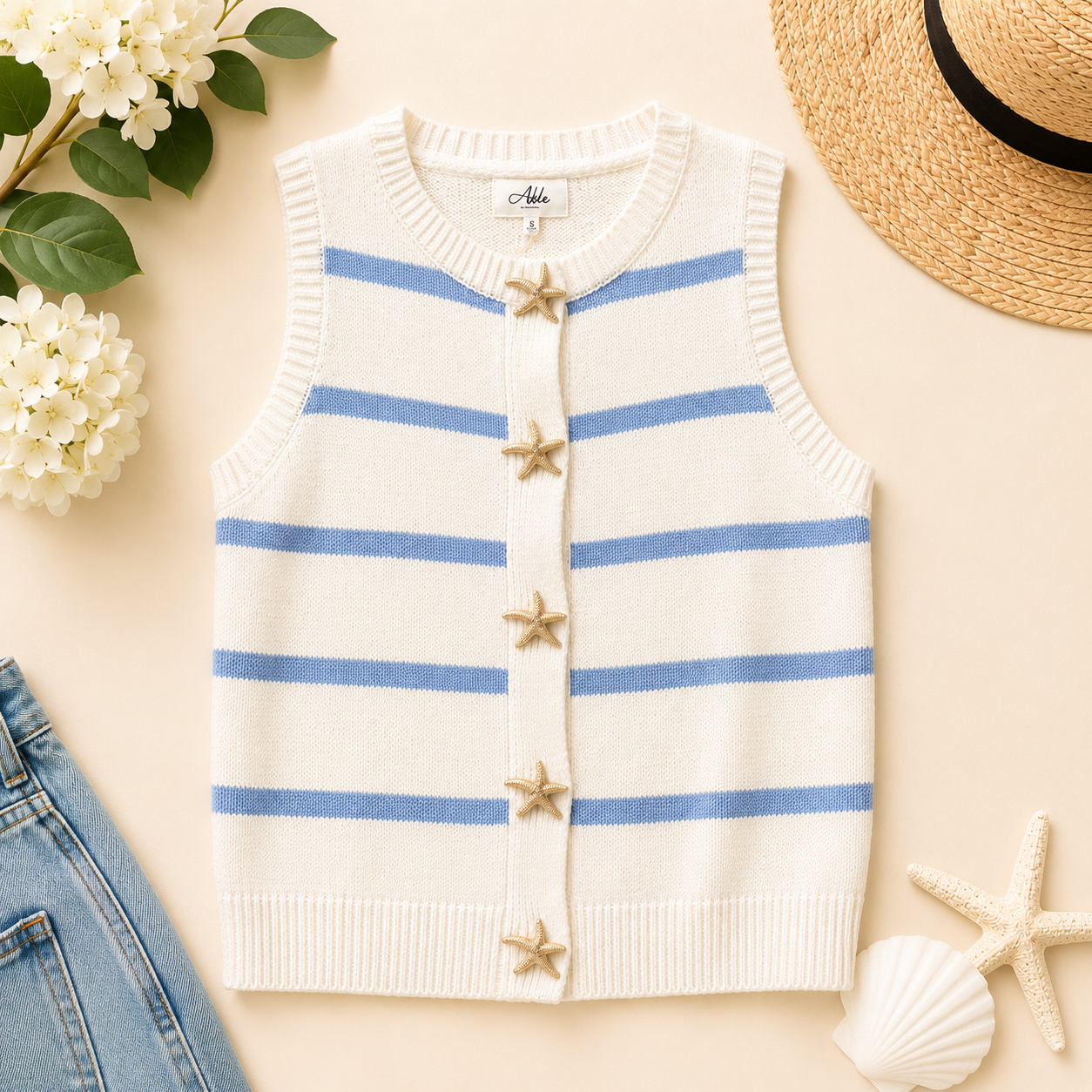 Coastal Starfish Knit Vest