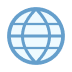 Icon of a globe with grid lines, representing the internet or global connectivity.