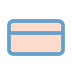 Blue credit card with white strip
