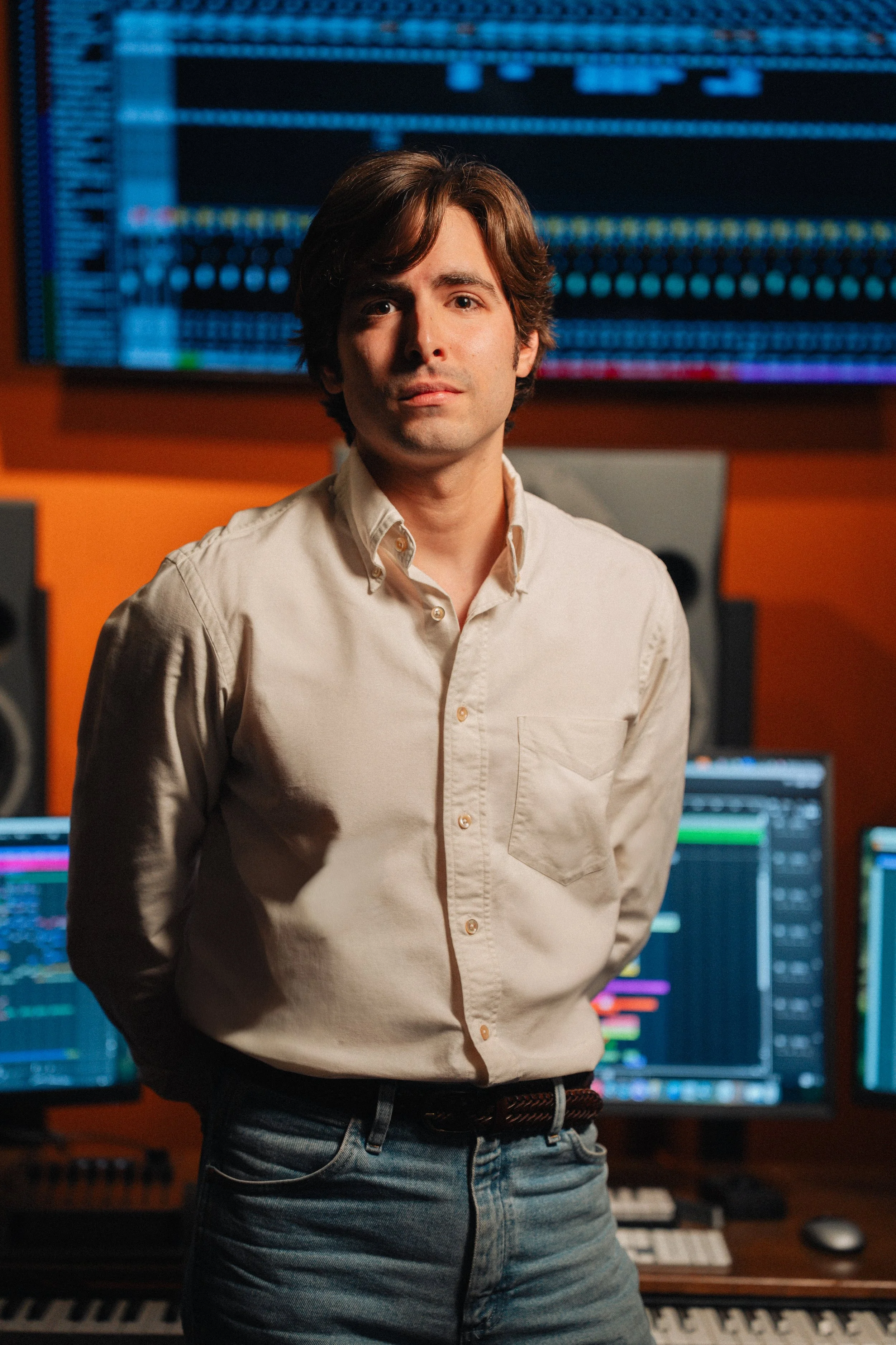 Composer and pianist Michael Lofaso at the studio.
