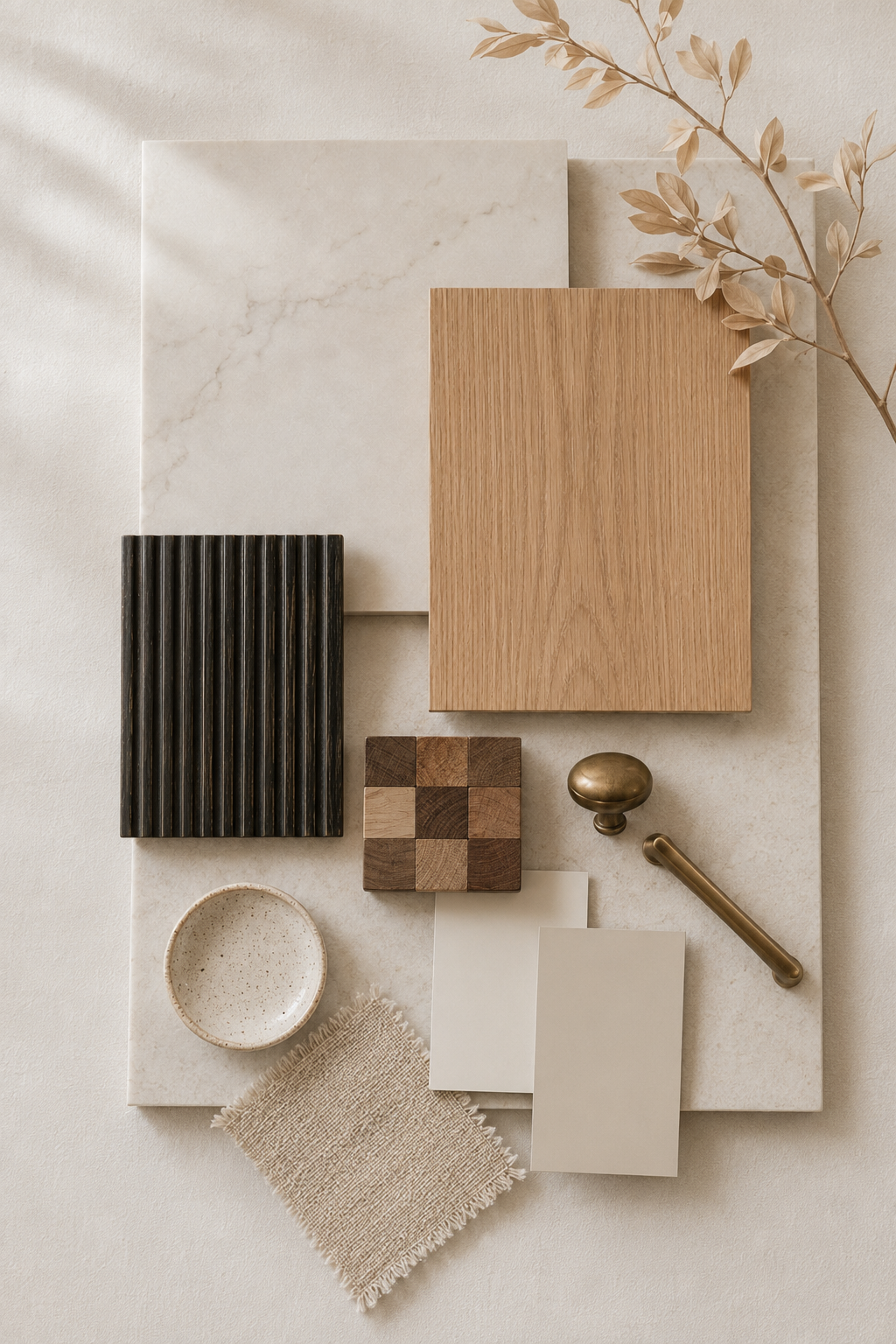 Warm neutral interior material palette