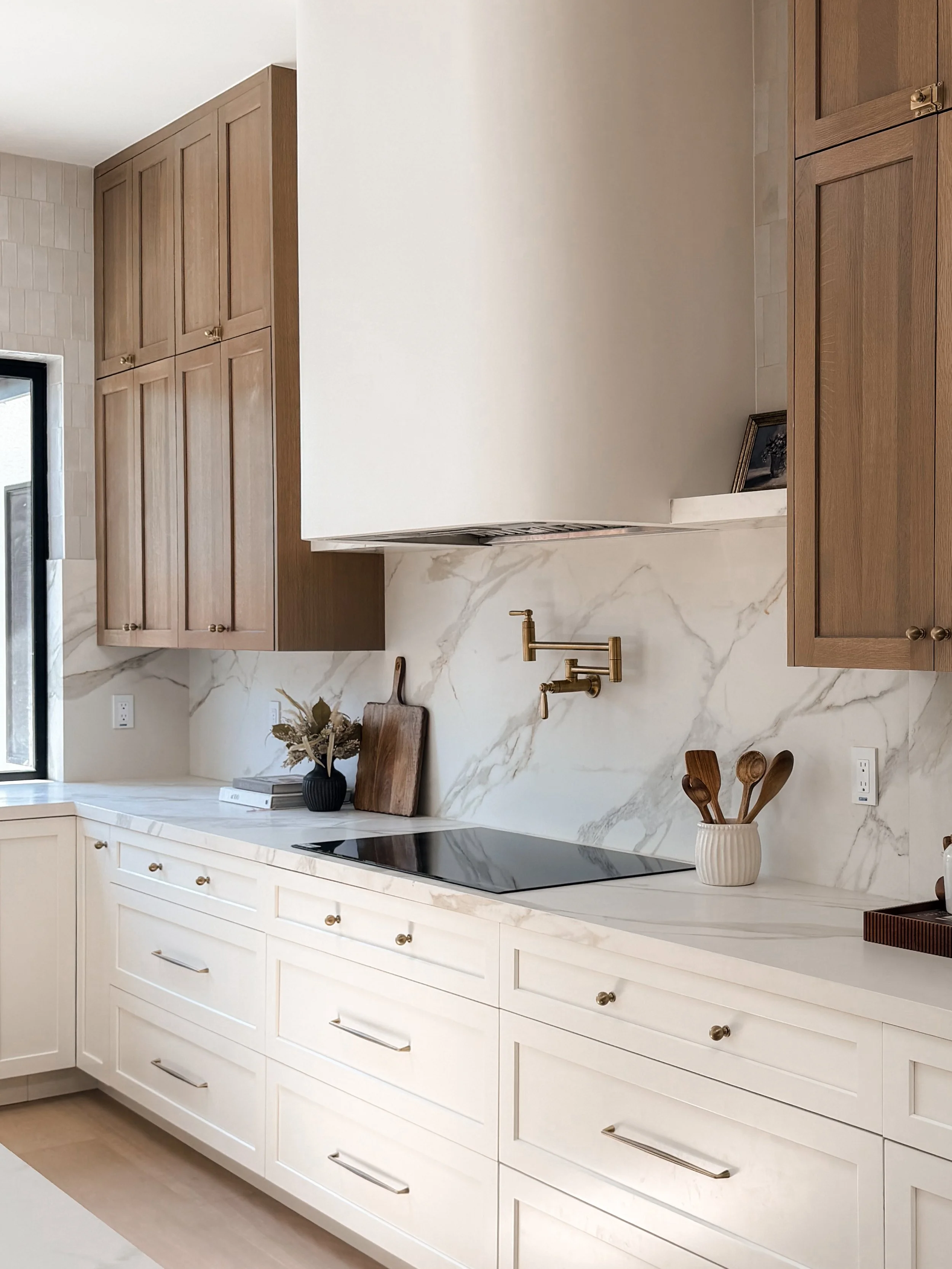 Custom kitchen cabinetry in natural oak