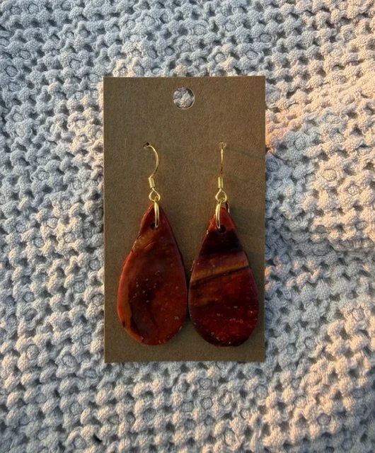 Burgundy Teardrop Earrings