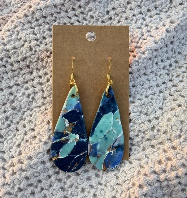 Blue & Turquoise Teardrop Earrings