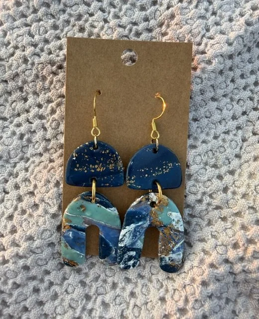 Blue & Turquoise Arch Earrings
