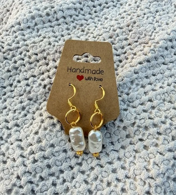 Pearl & Gold Drop Earrings