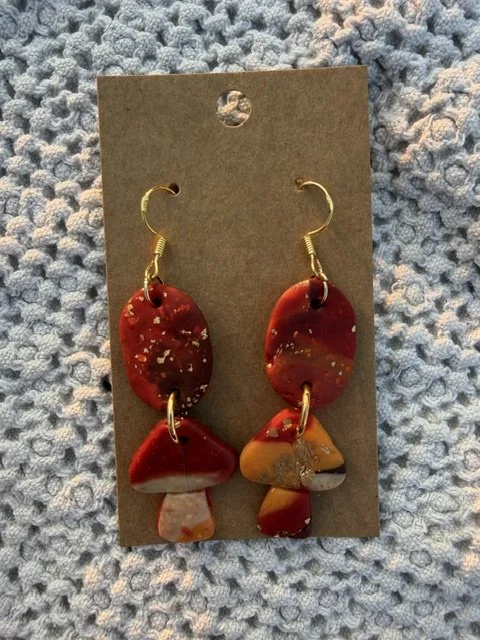 Red Mushroom Earrings