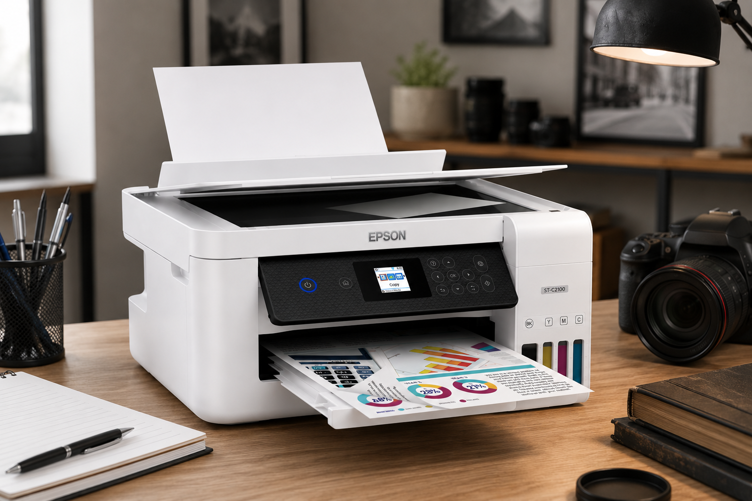Epson WorkForce ST-C2100 SuperTank Printer | Cartridge-Free Printing | Homeschool & Student Ready