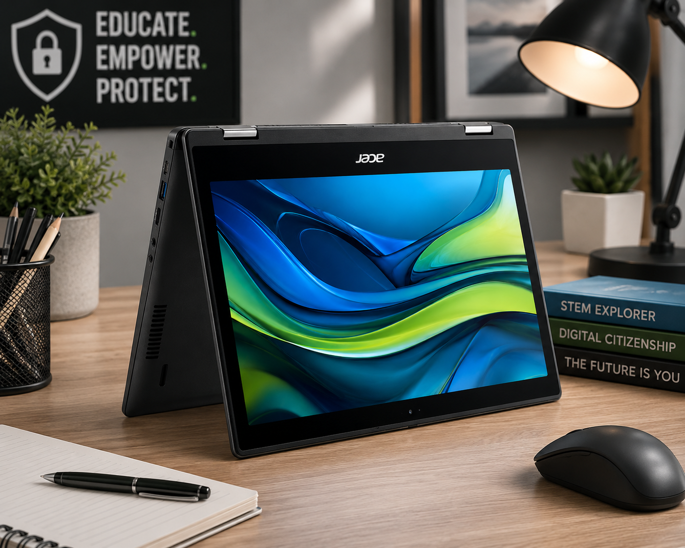 Future-Ready Student Laptop | Acer TravelMate B3 Spin 12" 2-in-1 Touchscreen | K-8 Learning, STEM & Homeschool | Windows 11 Pro Education