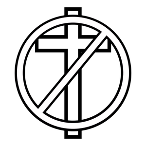 A white prohibition sign on a black background.