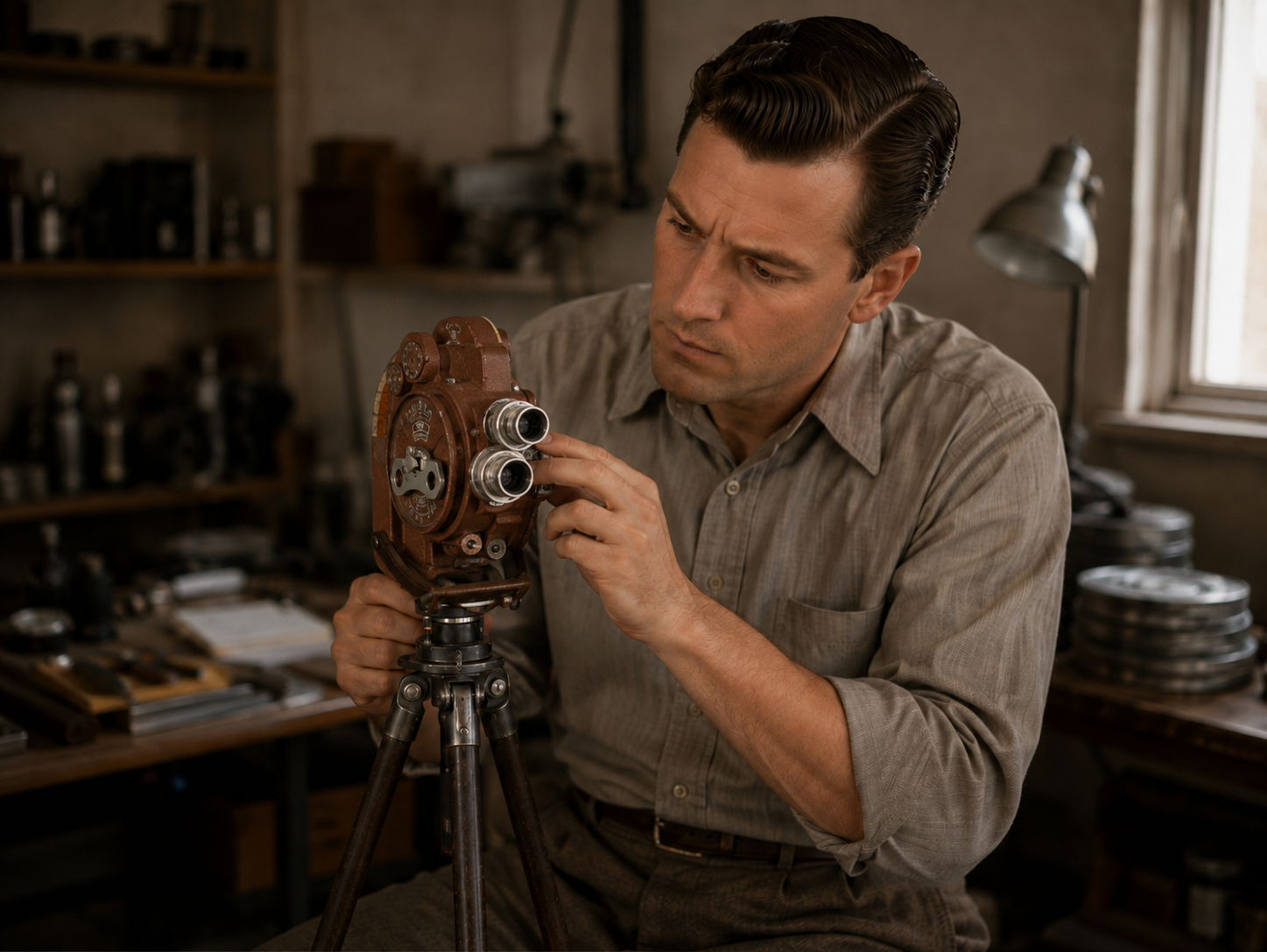 bell-howell-filmo-70-da-man-checking-camera-settings.png