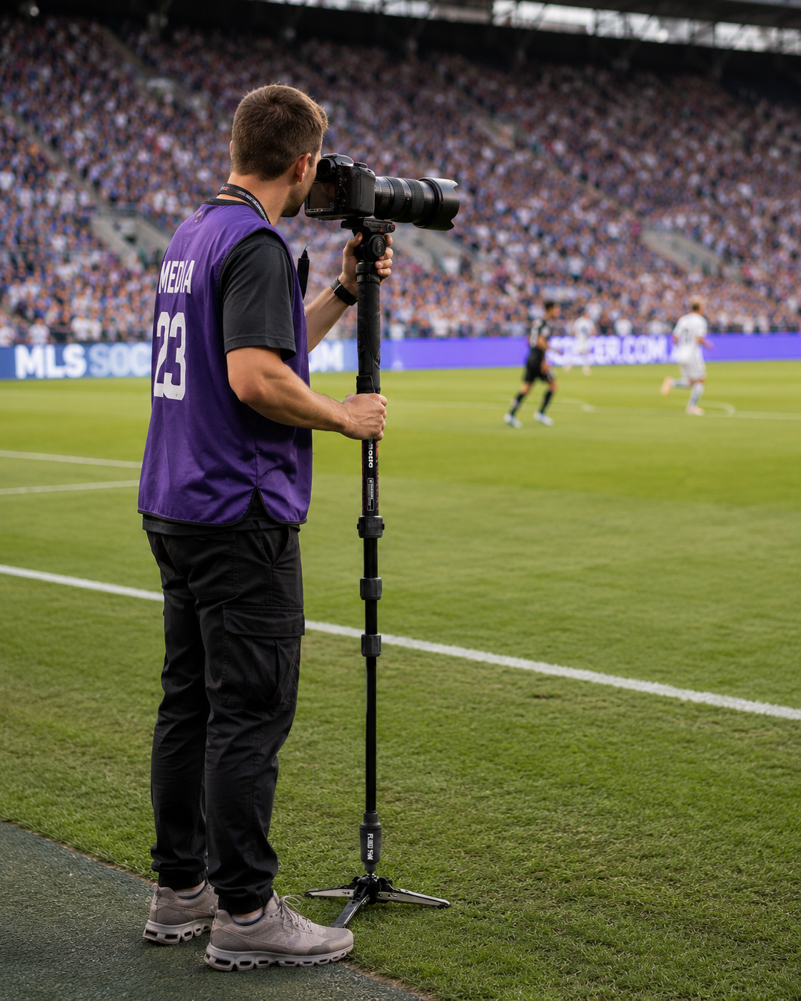 Manfrotto Element MII monopod used to photograph a soccer game
