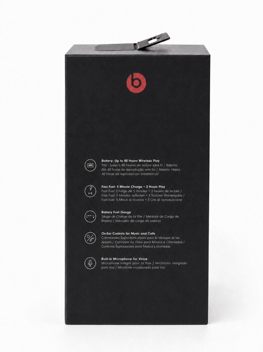 Beats Solo3 Wireless Headphones Rose Gold shown as retail packaging side view
