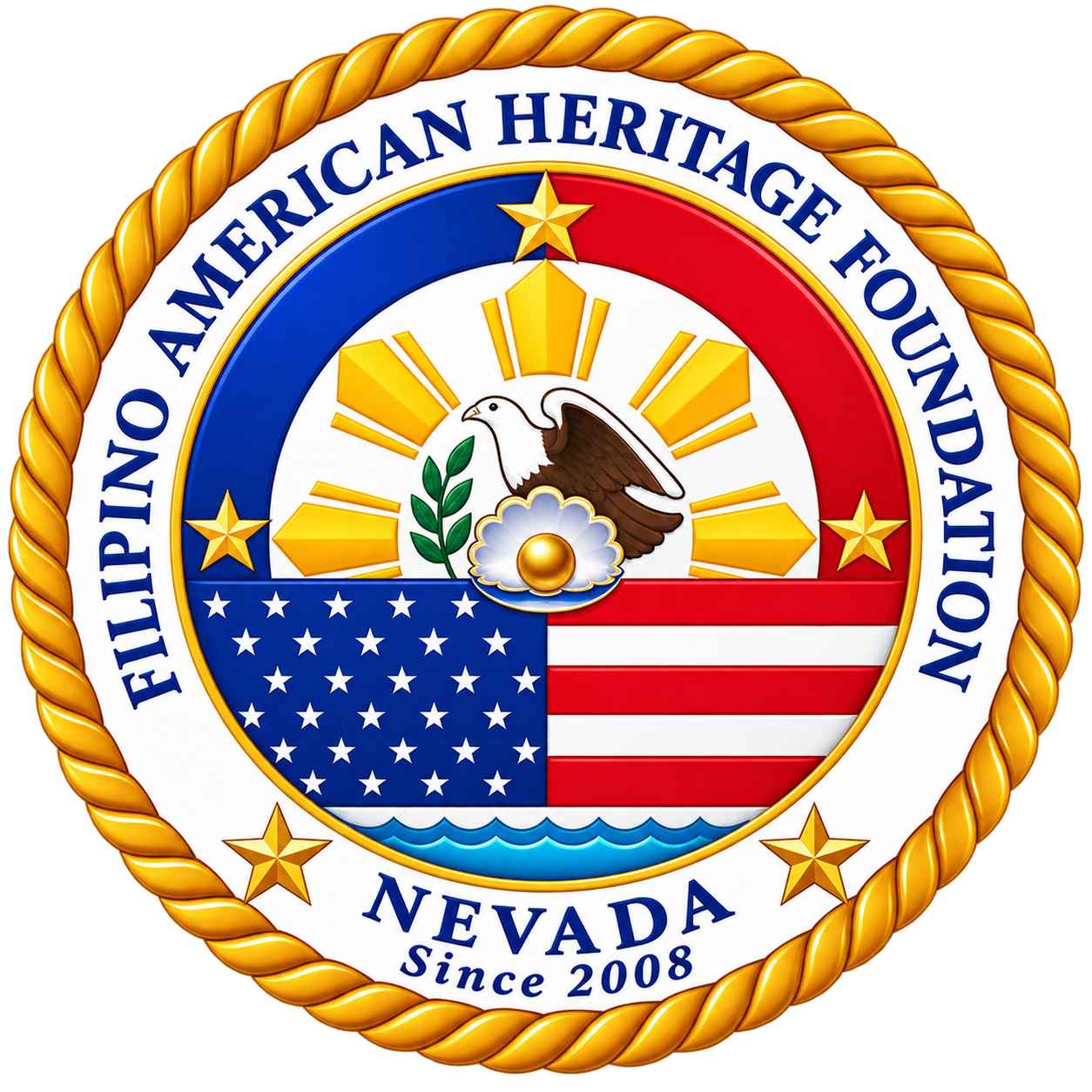 Seal of the Nevada State Fire Marshal, featuring a bald eagle, American flag, and Nevada state symbols, with the text 'FIFTEEN NO AMERICAN HERITAGE FOUNDATION NEVADA Since 2008' around the border.