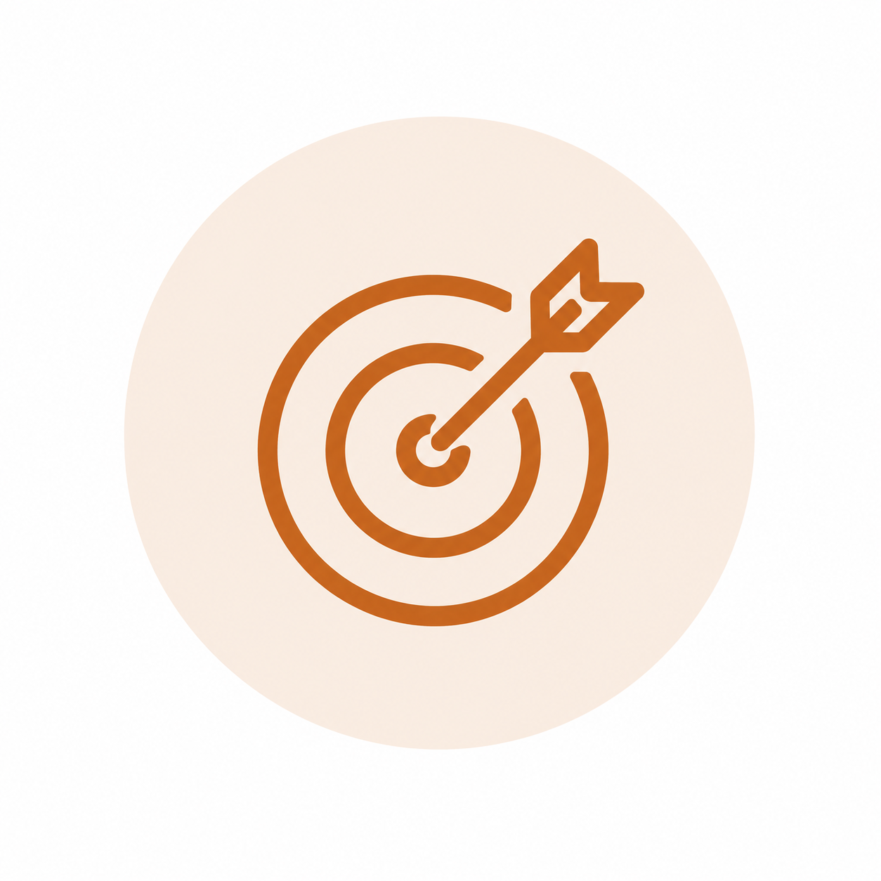 An icon of a target with an arrow hitting the bullseye.