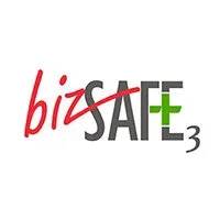 BizSAFE level 3 logo with red and black text