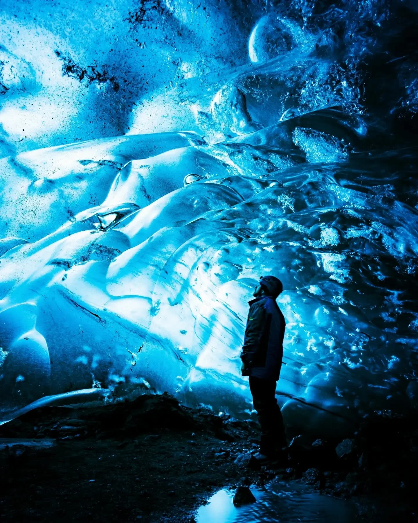 Ancient ice in a forever changing landscape. 🧊

The ice in this cave beneath Iceland's Vatnaj&ouml;kull glacier may well have started as snow falling centuries in the past, while the meltwater that carved it out could have flowed through only months