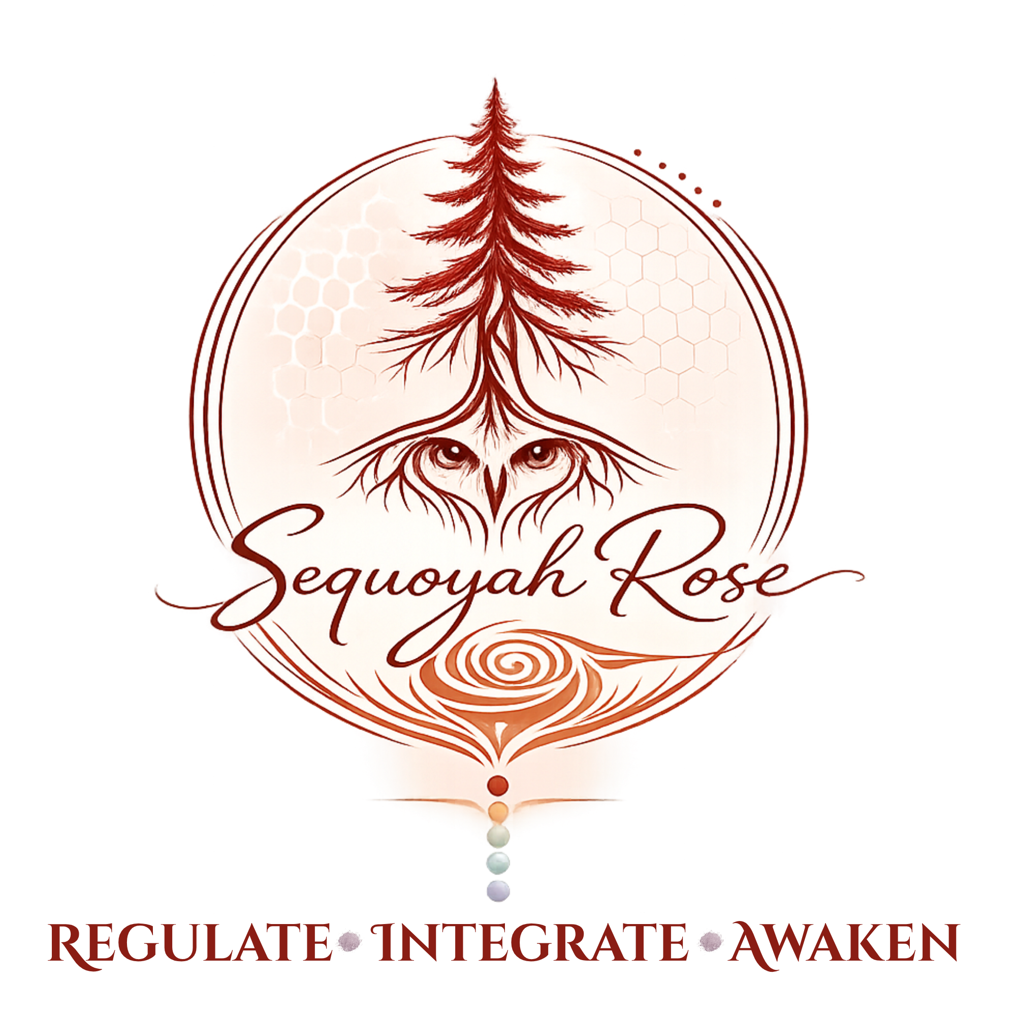 Logo of Sequoiah Rose, featuring a stylish, ornate girl with a rose in her hair and a floral motif at the bottom, with the text 'Sequoiah Rose' in elegant cursive.