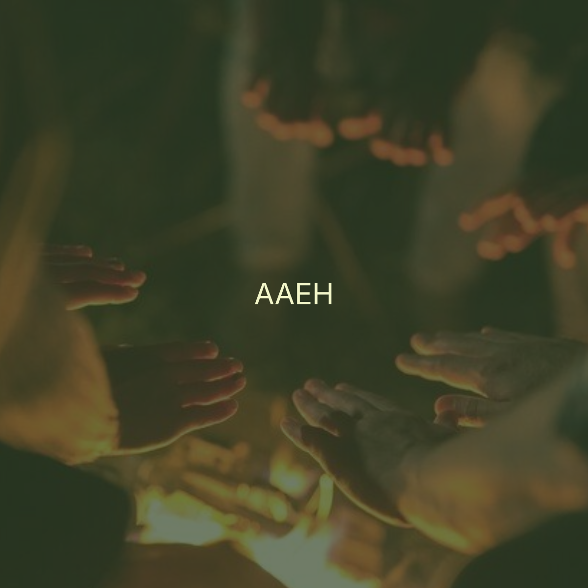 Multiple hands reaching towards each other in a circle with the word AAEX in the center.