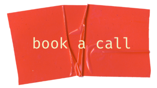 red tape with the words cook a call in yellow text