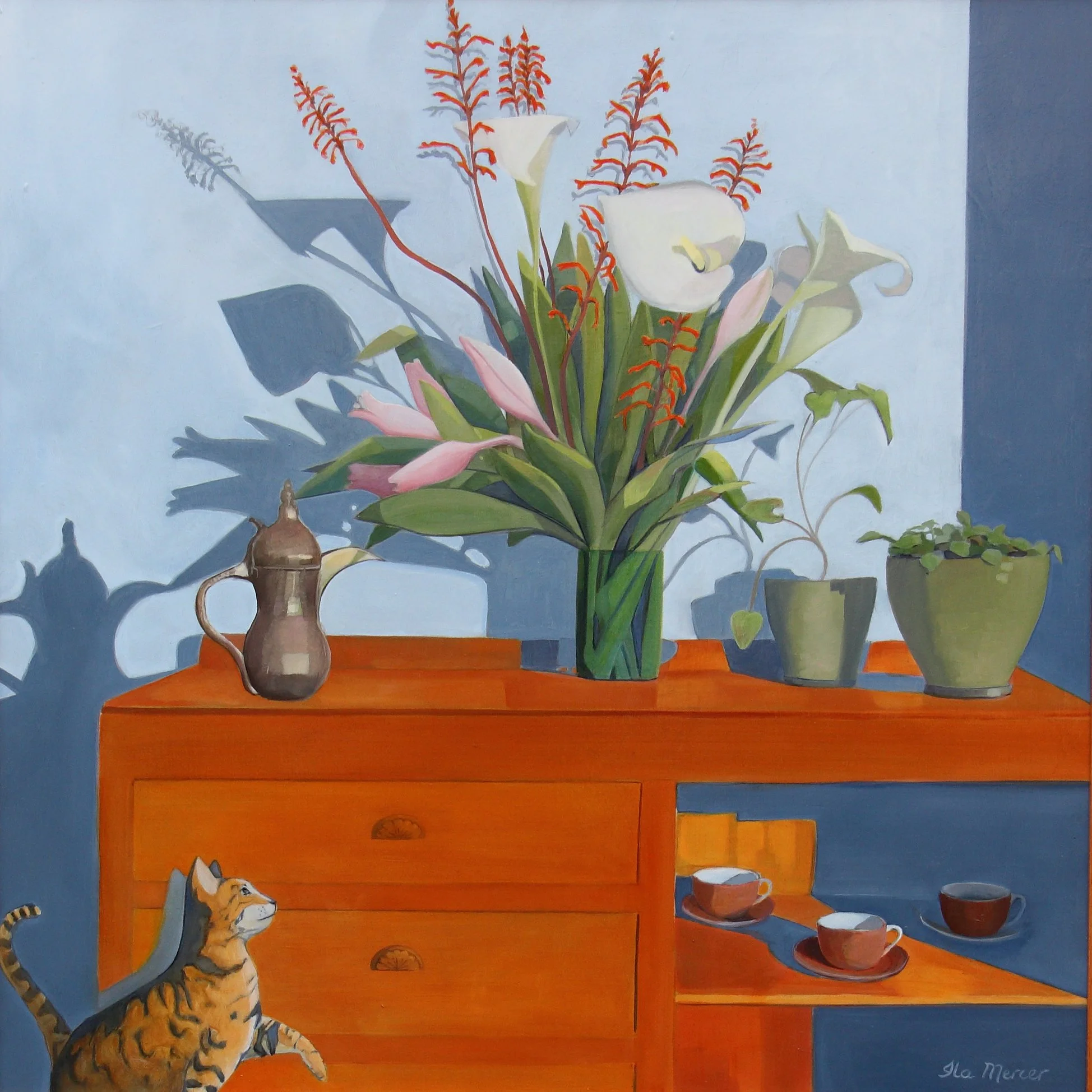  Ginger and the Still Life 
2023
oil on board
81 x 81cm
$1480