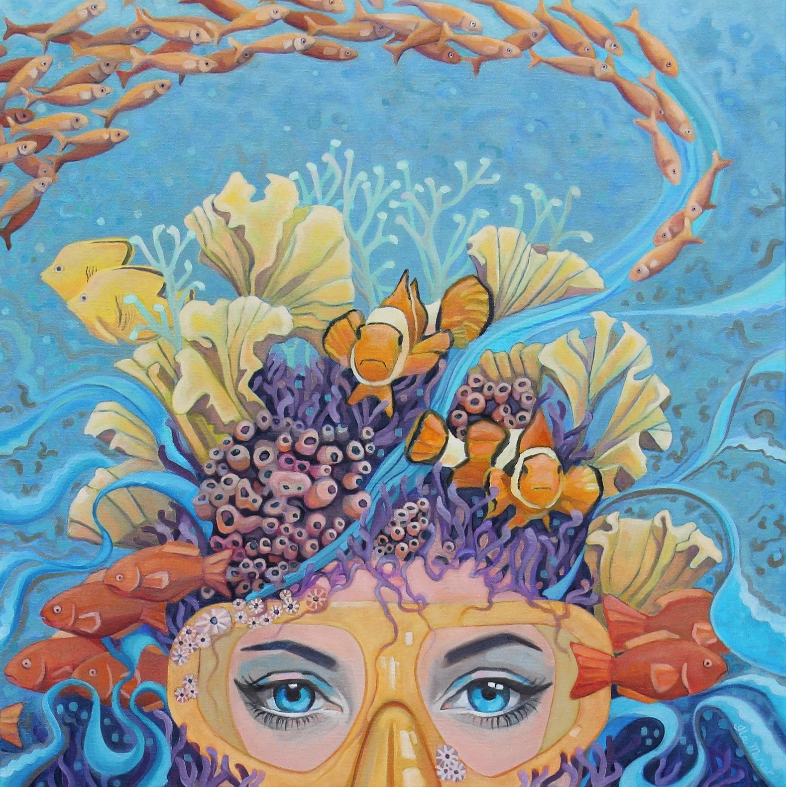  I want to be under the sea 
2026
oil on canvas
61 x 61cm
$720
