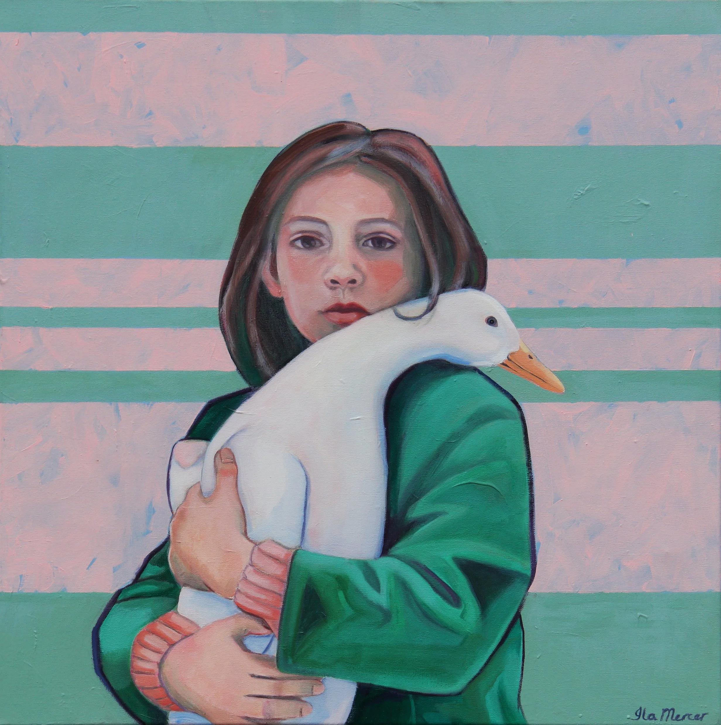  Dinah will not eat duck for dinner  
2026
oil on canvas
61 x 61cm
$720