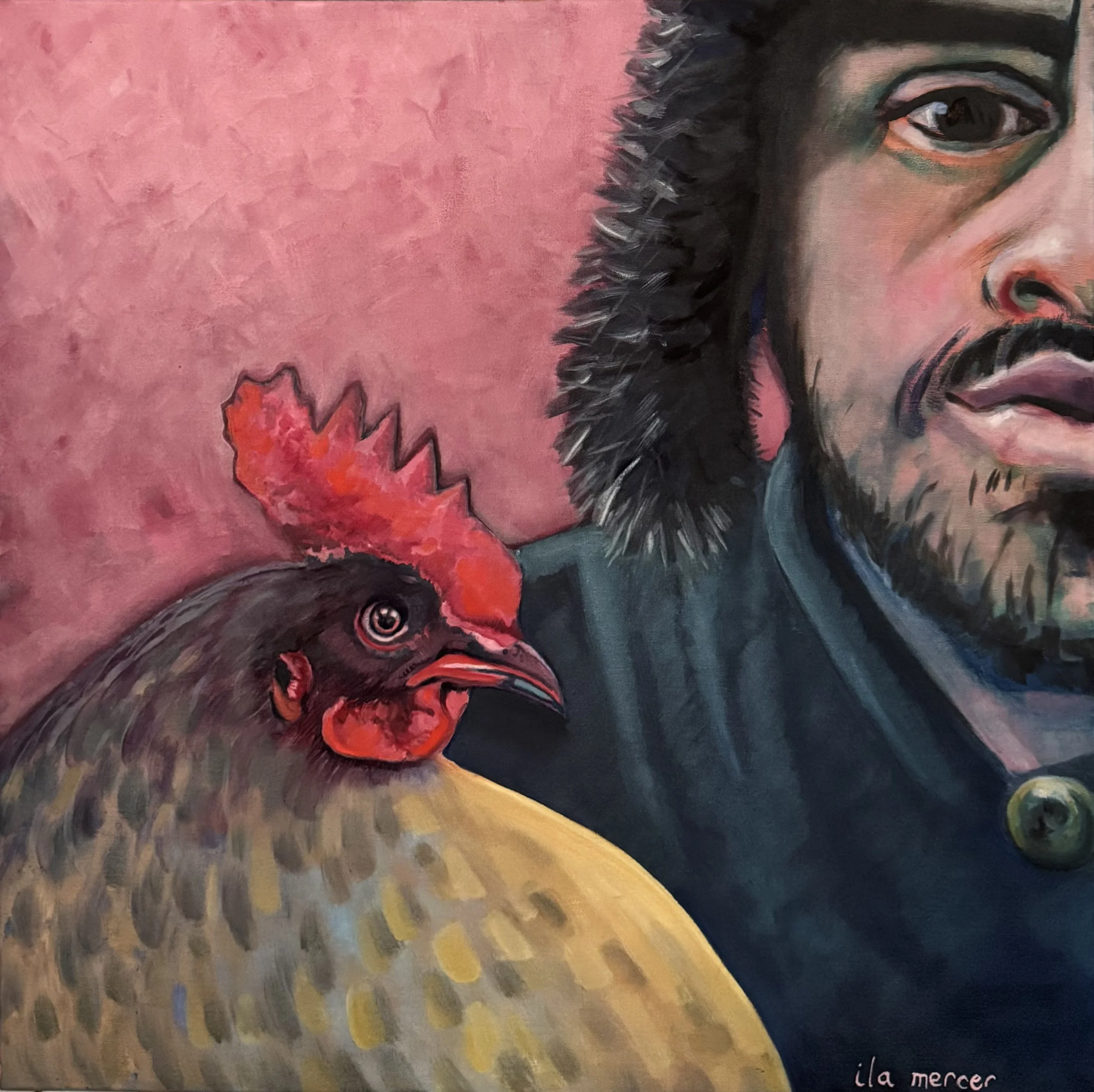  Alex and Henrietta 
2019
oil on canvas
76 x 76cm
$500
