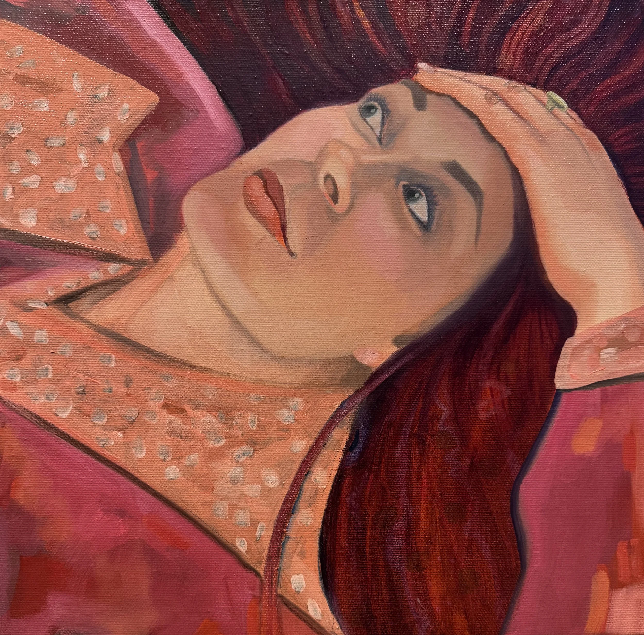  Ilona at the Gallery 
2026
oil on canvas
30 x 30cm
Not for Sale