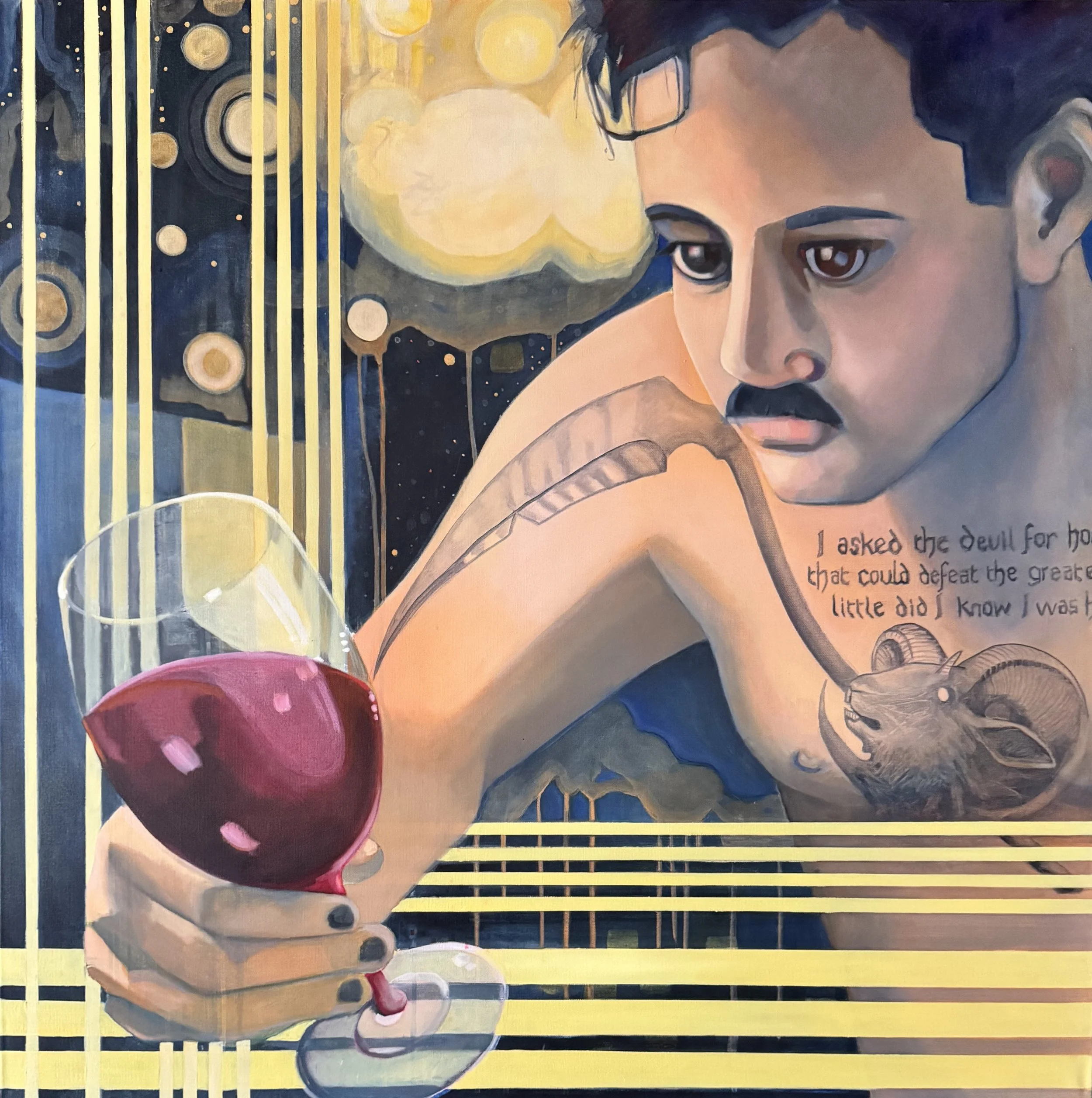  The deal 
2025
oil on canvas
101 x 101cm
$1180