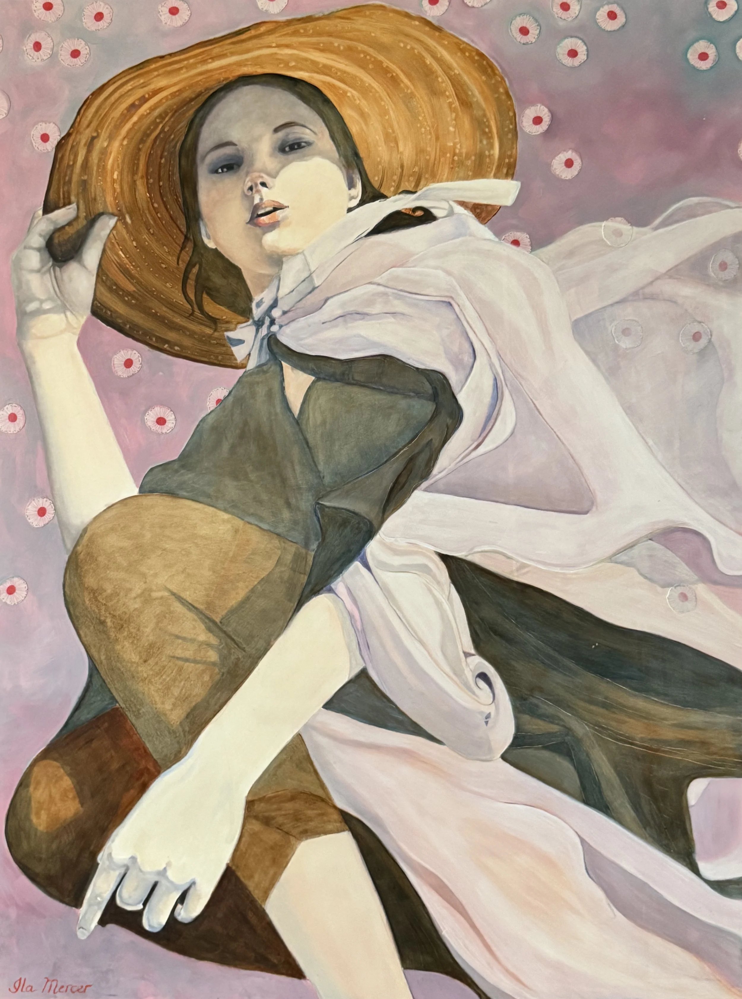  Hold onto your hat 
2021
oil on board
76 x 101cm
$990