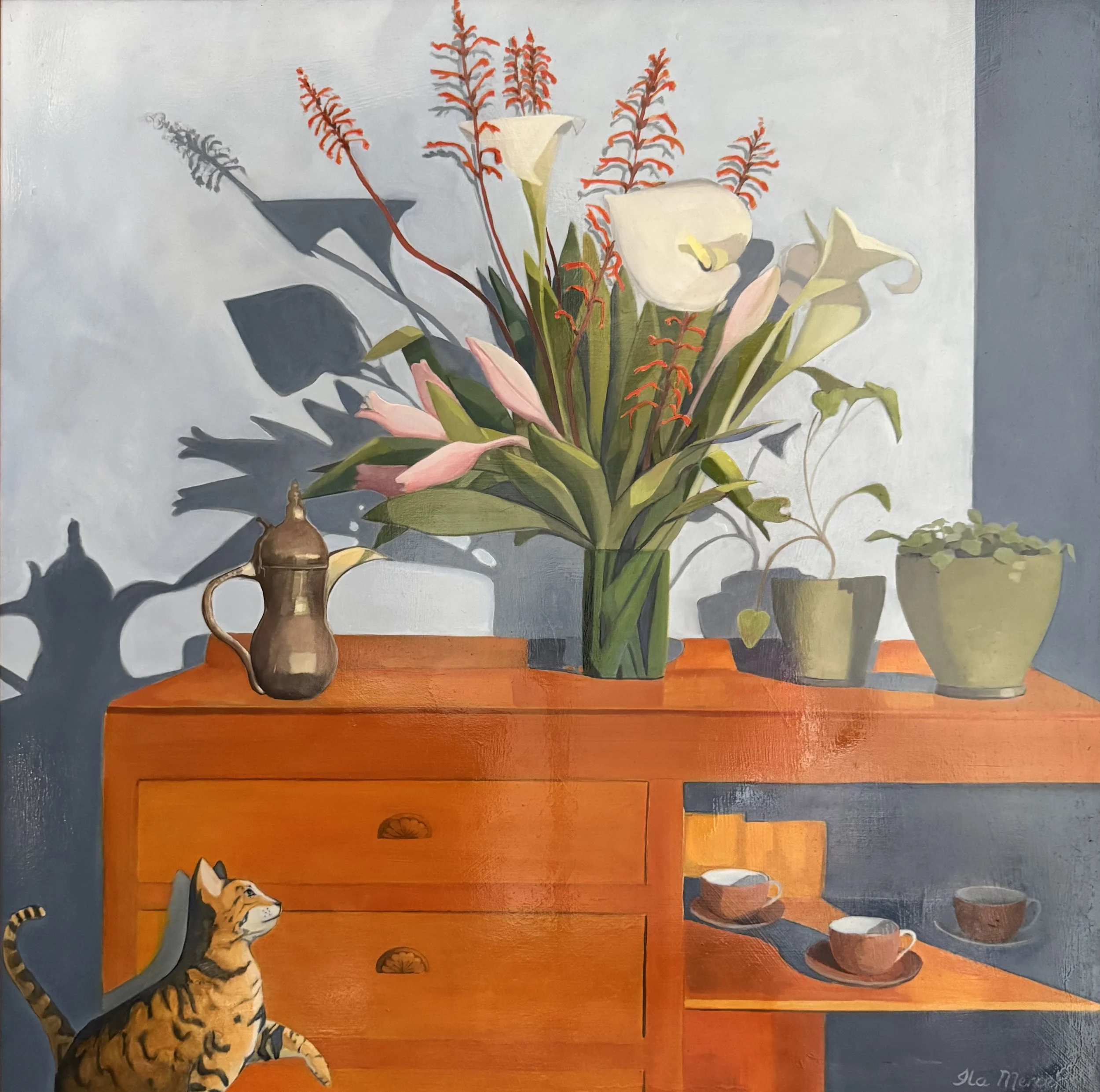  What Ginger Saw 
2023
oil on board
81 x 81cm
$900