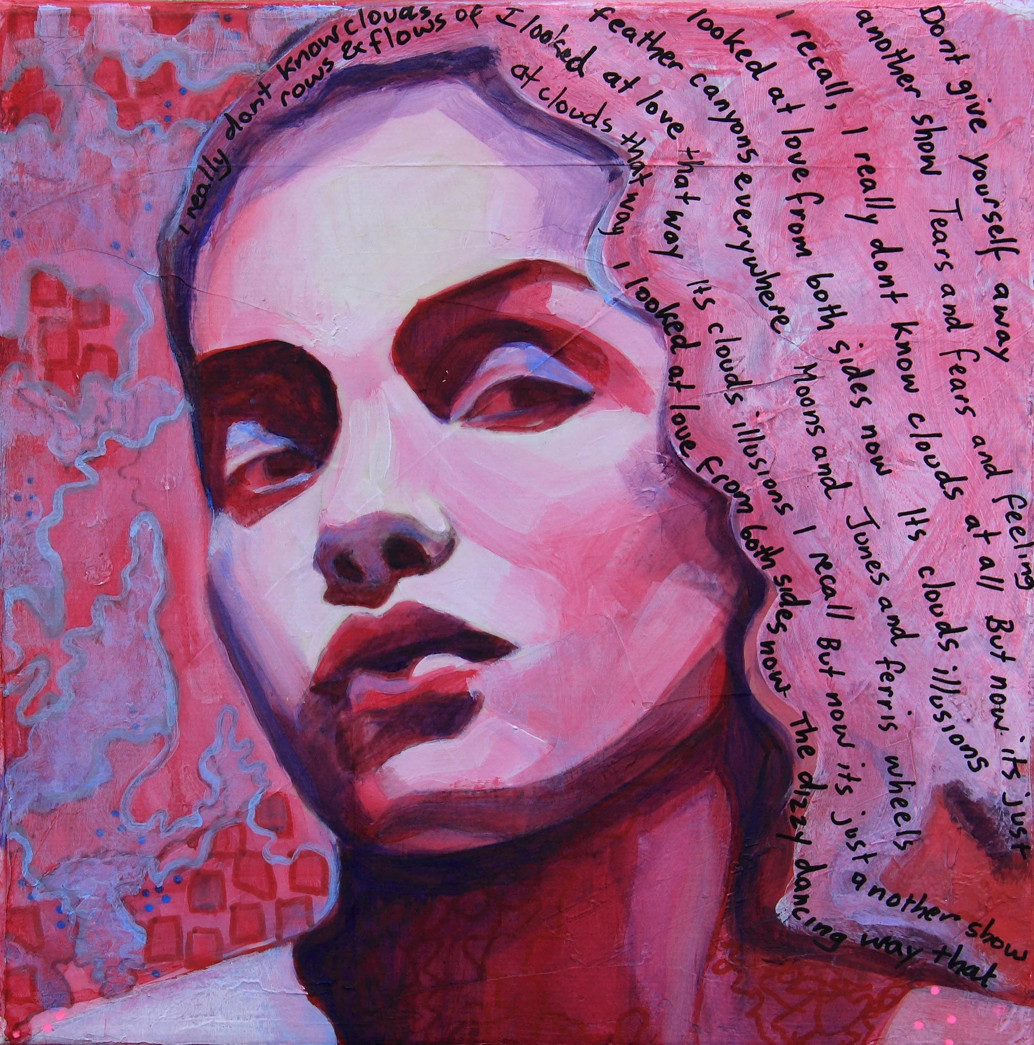  Clouds 
Shelf Portrait
2026
acrylic, posca pen & oil on canvas
20 x 20cm
$100