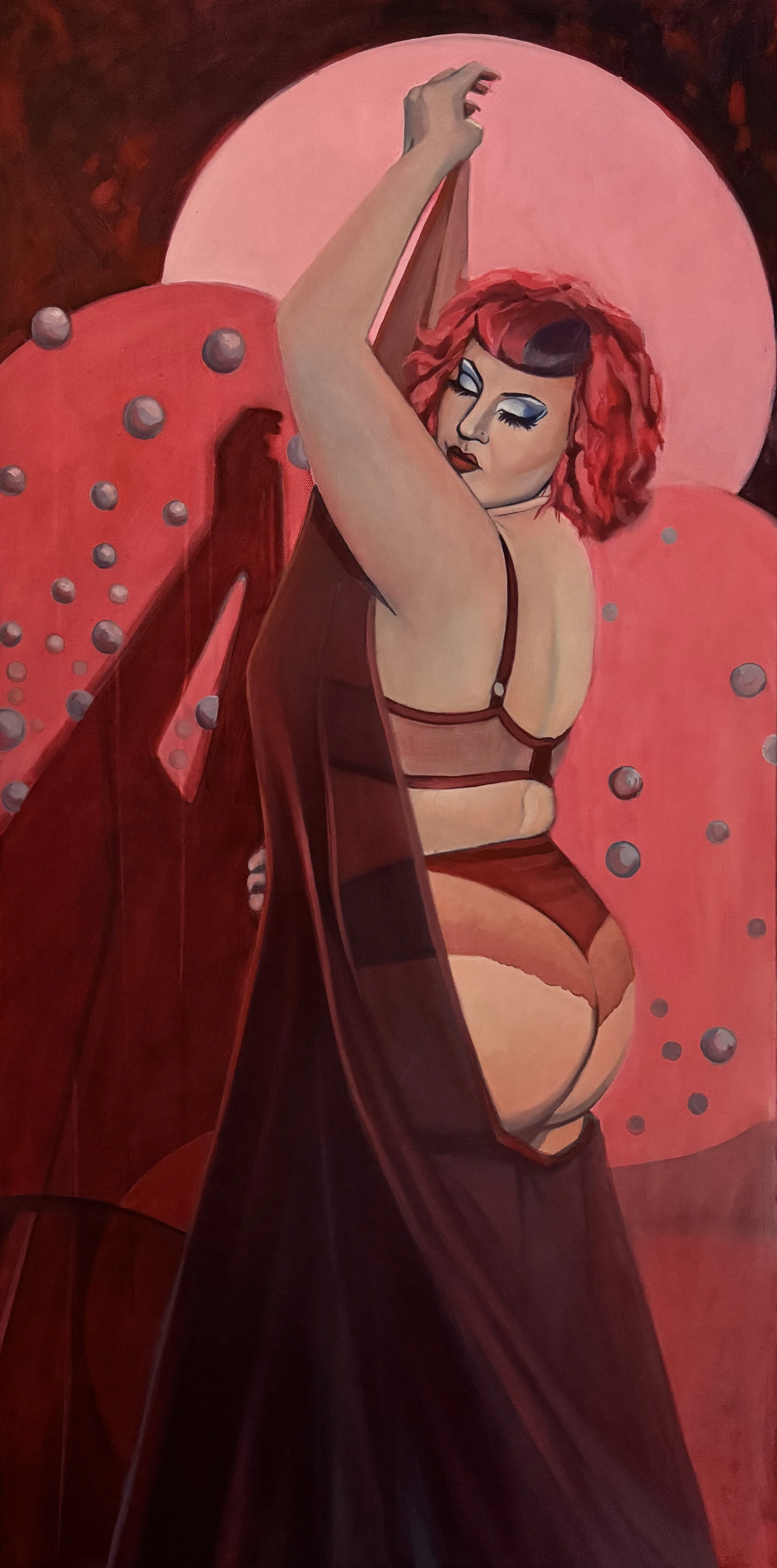  Evie Eerie 
2025
oil on canvas
61 x 121cm
$880