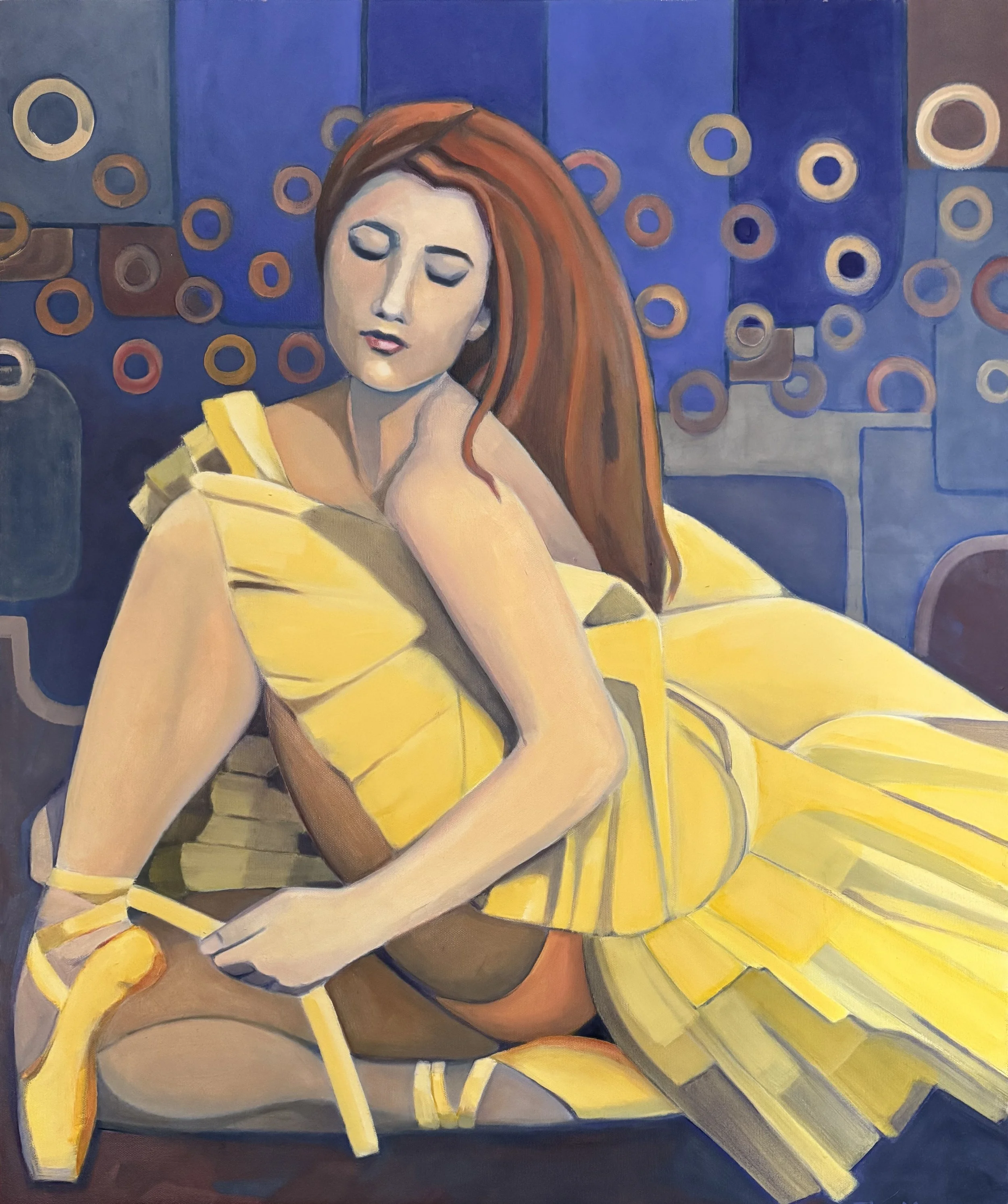  The Dancer 
2022
oil on canvas
76 x 91cm
$450 