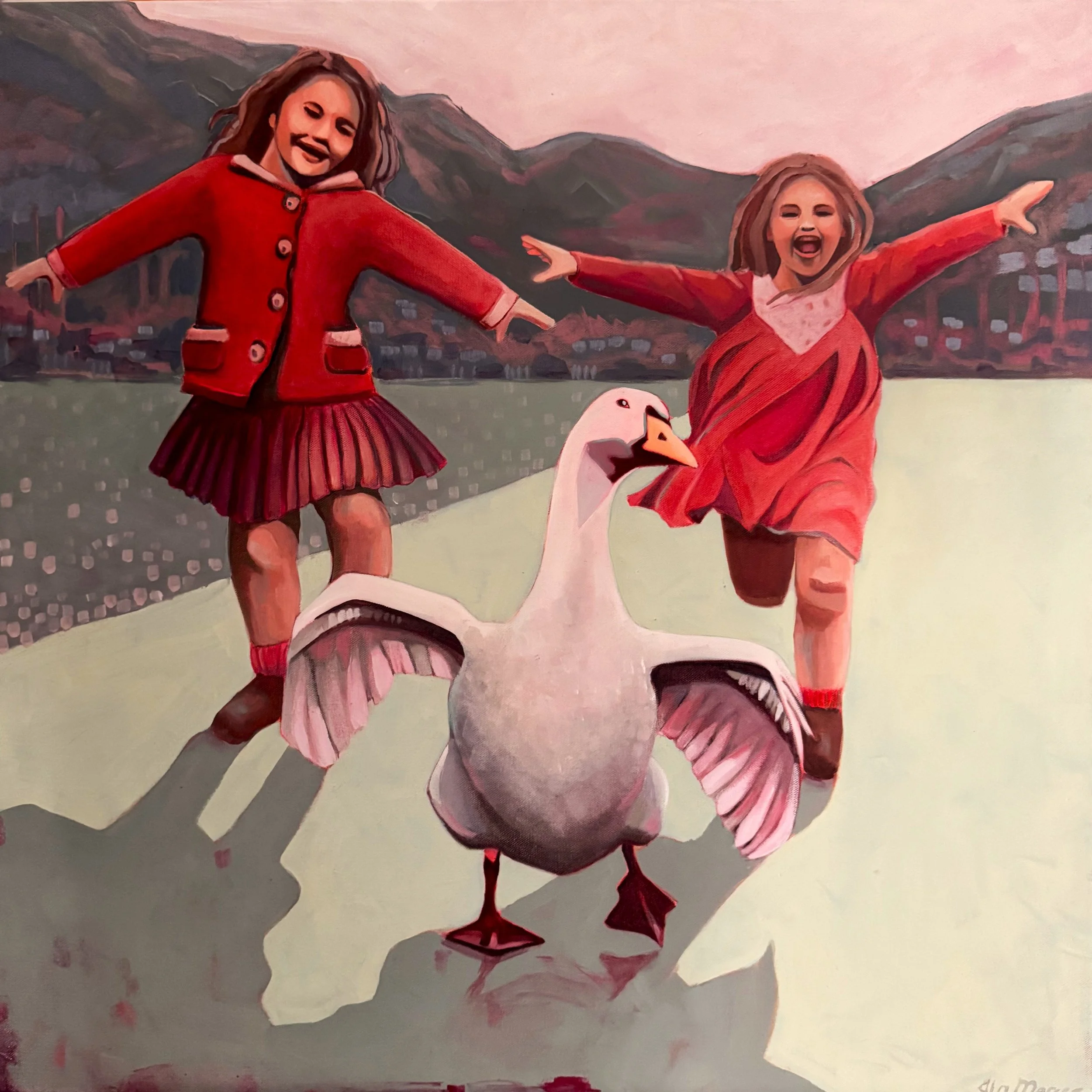  Chasser l’oie 
2026
oil on canvas
61 x 61cm
$670
