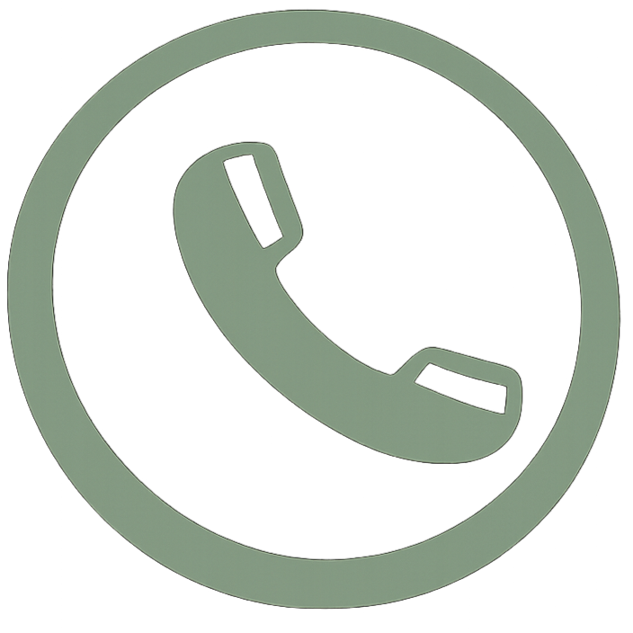 Icon of a telephone receiver inside a circle, representing phone or call feature.