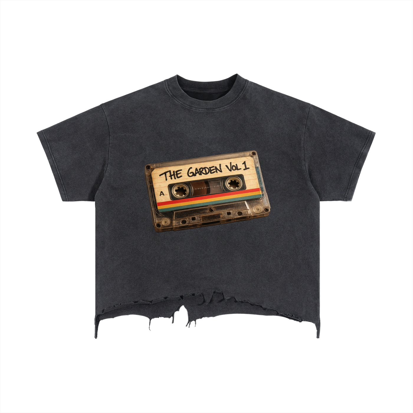 Vintage Wash Boxy Distressed Hem T-Shirt